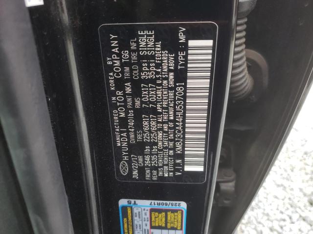 KM8J3CA44HU537081 - 2017 HYUNDAI TUCSON LIMITED BLACK photo 13