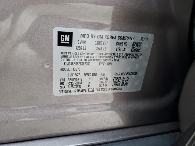 KL4CJBSB6EB752750 - 2014 BUICK ENCORE CONVENIENCE 灰色 照片 12