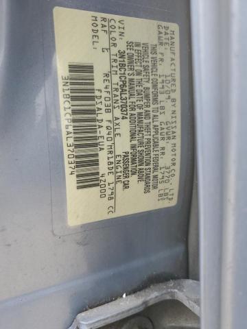 3N1BC1CP6AL370374 - 2010 NISSAN VERSA S BLUE photo 12