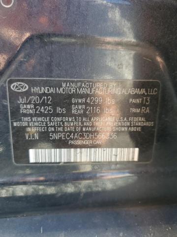 5NPEC4AC3DH566336 - 2013 HYUNDAI SONATA SE BLUE photo 12