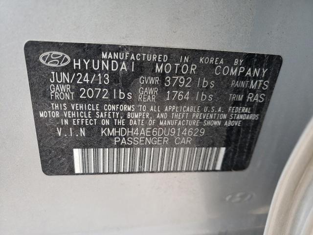 KMHDH4AE6DU914629 - 2013 HYUNDAI ELANTRA GLS SILVER photo 13