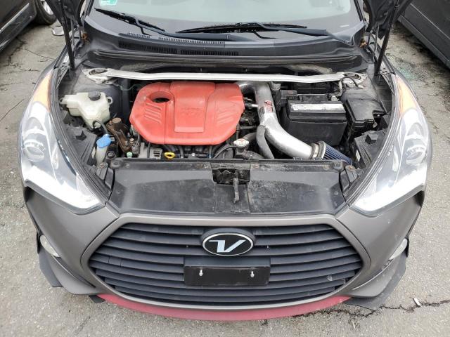 KMHTC6AE5EU183568 - 2014 HYUNDAI VELOSTER TURBO GRAY photo 11