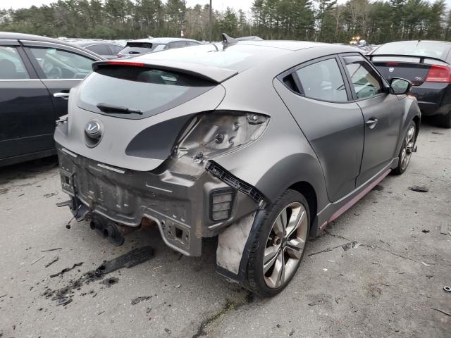 KMHTC6AE5EU183568 - 2014 HYUNDAI VELOSTER TURBO GRAY photo 3