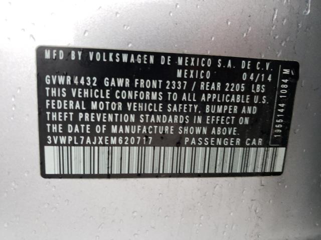 3VWPL7AJXEM620717 - 2014 VOLKSWAGEN JETTA TDI SILVER photo 12