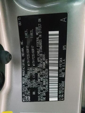 5TDYK3DCXFS629239 - 2015 TOYOTA SIENNA XLE TAN photo 14