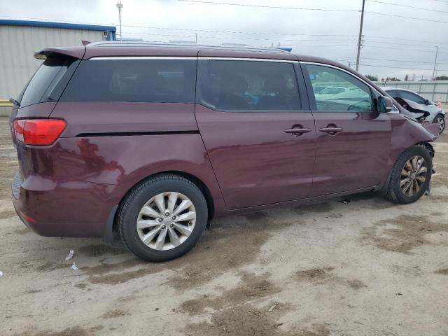 KNDMC5C11J6348298 - 2018 KIA SEDONA EX MAROON photo 3