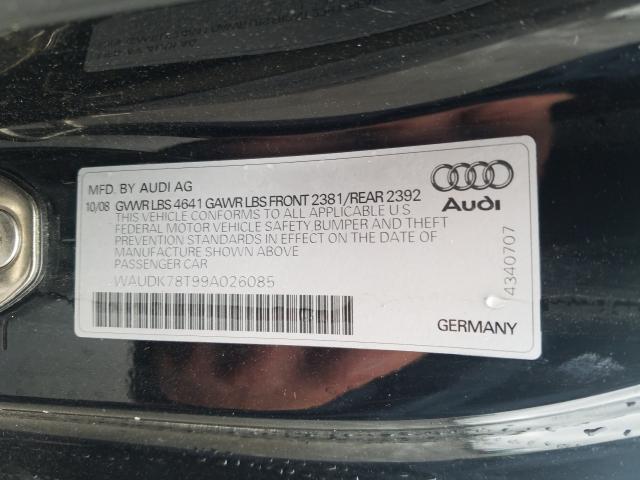 WAUDK78T99A026085 - 2009 AUDI A5 QUATTRO  photo 10