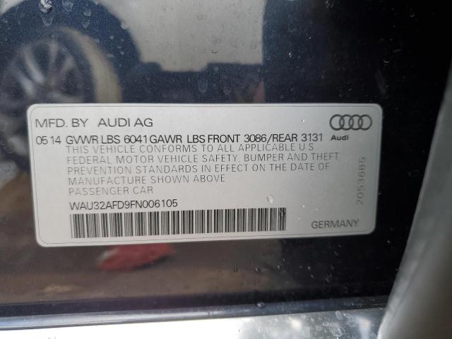 WAU32AFD9FN006105 - 2015 AUDI A8 L QUATTRO BLUE photo 12