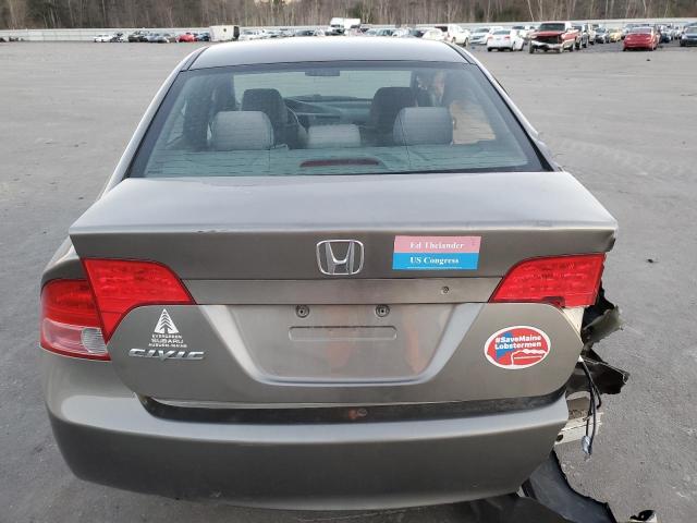 2HGFA16578H308680 - 2008 HONDA CIVIC LX GRAY photo 6