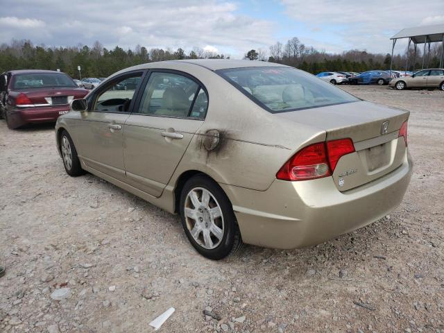 1HGFA16547L014977 - 2007 HONDA CIVIC LX GOLD photo 2