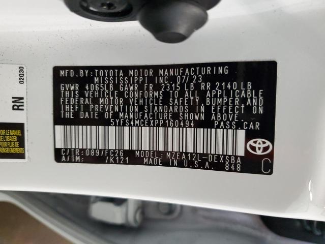 5YFS4MCEXPP160494 - 2023 TOYOTA COROLLA SE WHITE photo 13