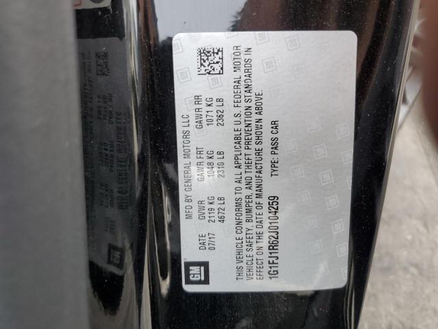 1G1FJ1R62J0104259 - 2018 CHEVROLET CAMARO ZL1 黑色 照片 12