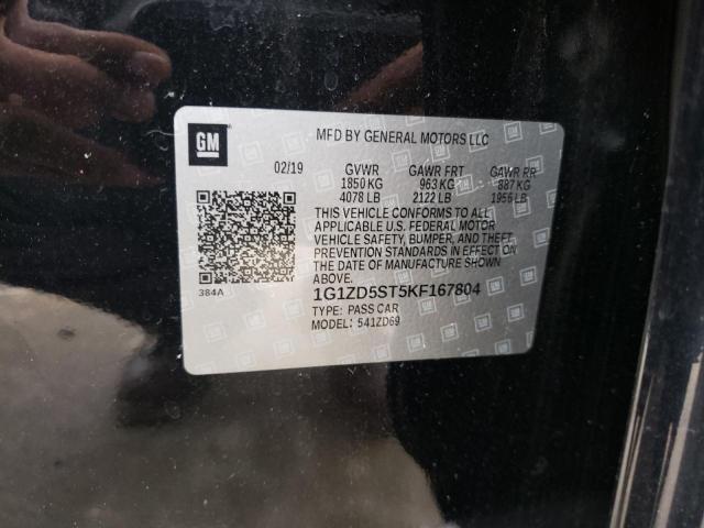 1G1ZD5ST5KF167804 - 2019 CHEVROLET MALIBU LT Qara foto 12