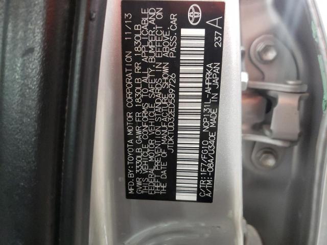 JTDKTUD32ED589726 - 2014 TOYOTA YARIS SILVER photo 12