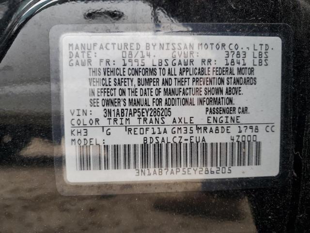 3N1AB7AP5EY286205 - 2014 NISSAN SENTRA S BLACK photo 13