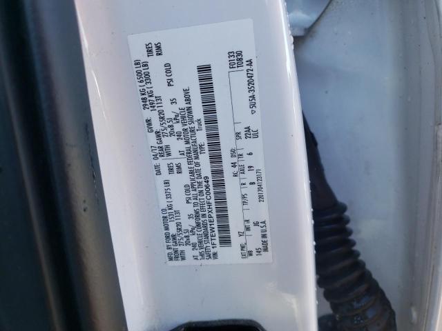 1FTEW1EPXHFC00649 - 2017 FORD F150 SUPERCREW WHITE photo 13