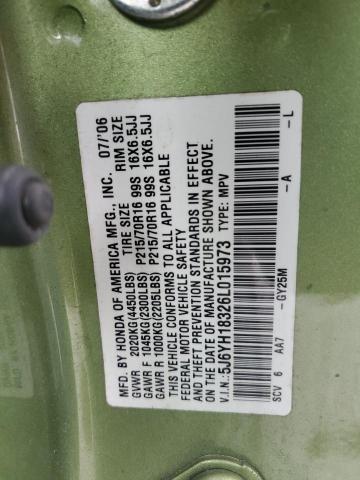 5J6YH18326L015973 - 2006 HONDA ELEMENT LX GREEN photo 13