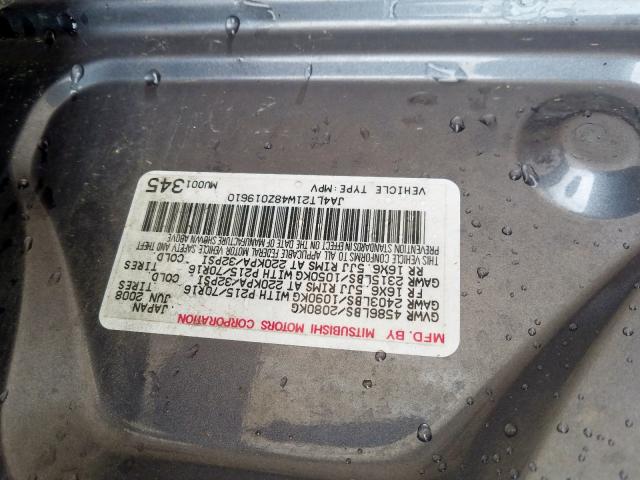 JA4LT21W48Z019610 - 2008 MITSUBISHI OUTLANDER ES  foto 10