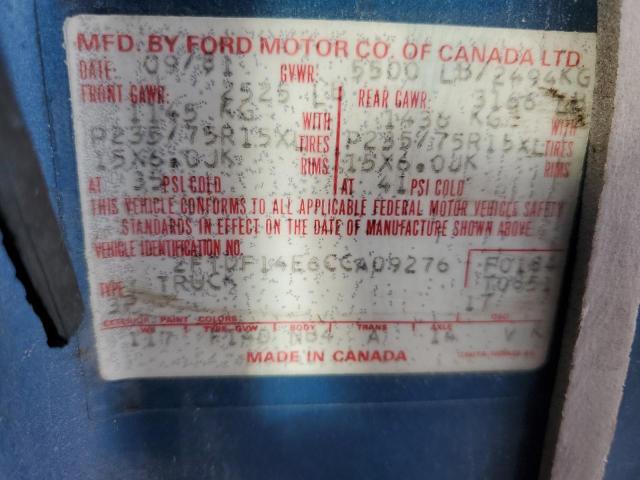 2FTDF14E6CCA09276 - 1982 FORD F150 BLUE photo 12