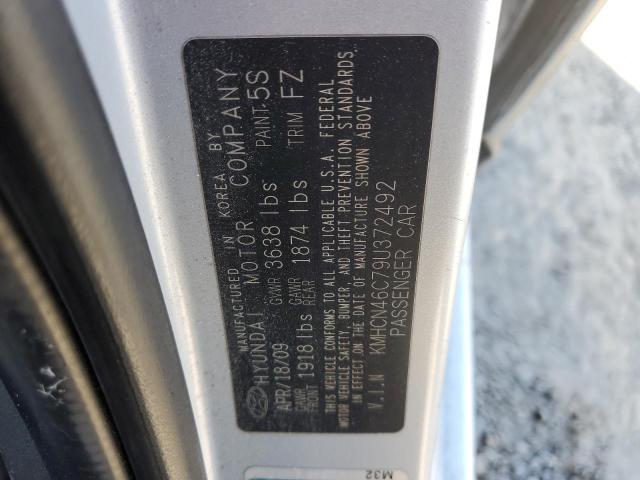 KMHCN46C79U372492 - 2009 HYUNDAI ACCENT GLS SILVER photo 12