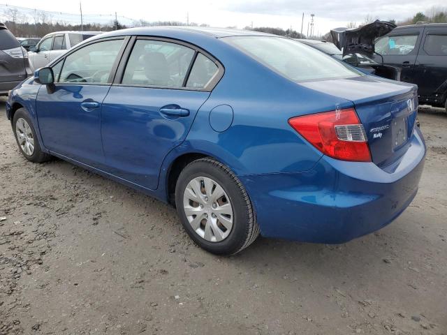 2HGFB2F54CH585735 - 2012 HONDA CIVIC LX BLUE photo 2