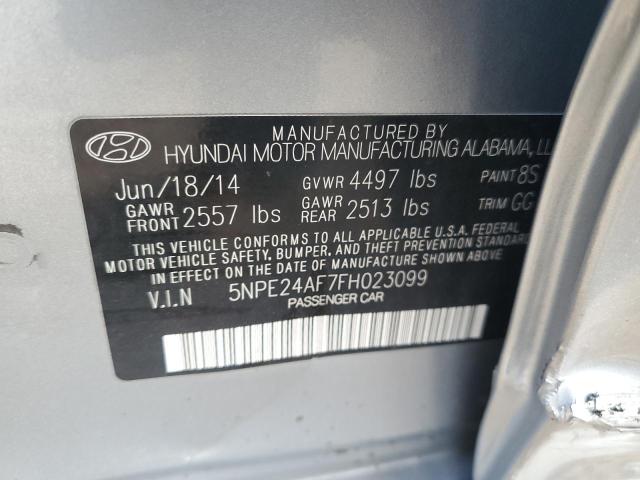 5NPE24AF7FH023099 - 2015 HYUNDAI SONATA SE SILVER photo 12