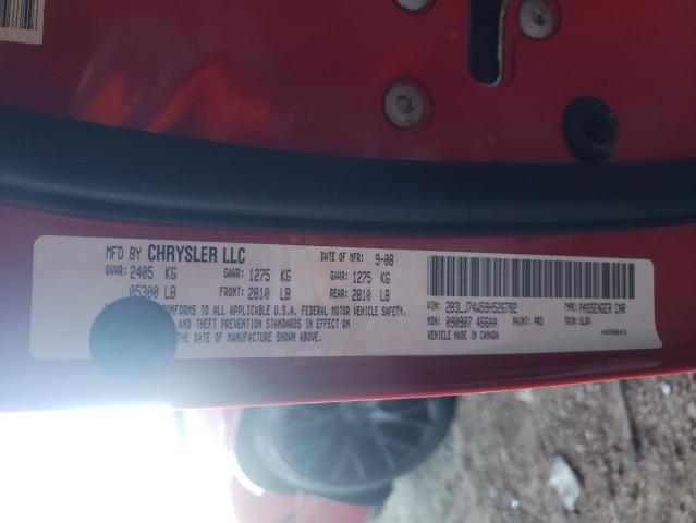 2B3LJ74W59H526782 - 2009 DODGE CHALLENGER SRT-8 红色 照片 12