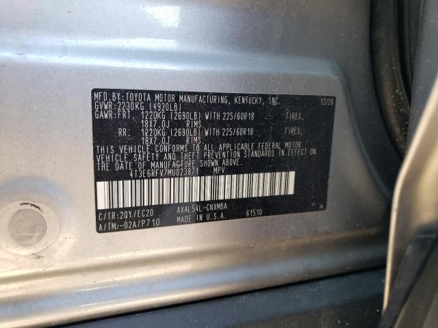 4T3E6RFV7MU023871 - 2021 TOYOTA RAV4 XSE SILVER photo 13