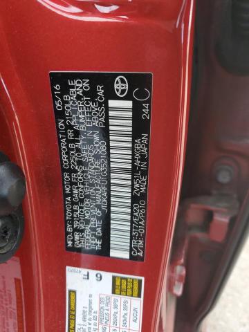 JTDKARFU1G3521080 - 2016 TOYOTA PRIUS RED photo 12