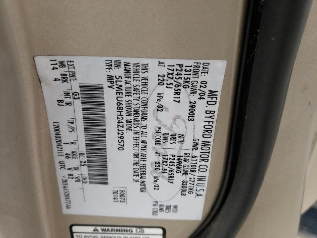 5LMEU68H24ZJ29570 - 2004 LINCOLN AVIATOR 金色 照片 13