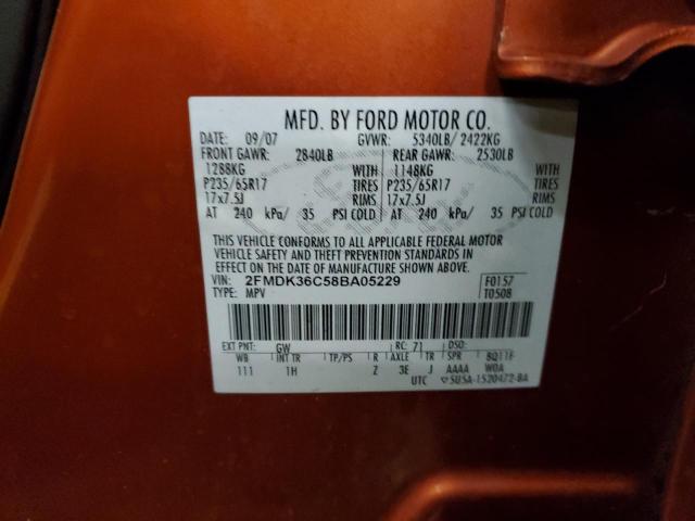 2FMDK36C58BA05229 - 2008 FORD EDGE SE ORANGE photo 13