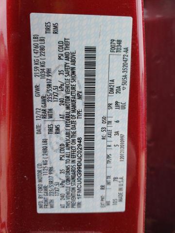 1FMCU0G99DUC02948 - 2013 FORD ESCAPE SE RED photo 14