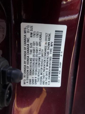 2HKRM3H74FH515903 - 2015 HONDA CR-V EXL RED photo 14