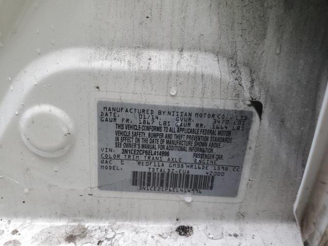 3N1CE2CP6EL414996 - 2014 NISSAN VERSA NOTE S WHITE photo 13