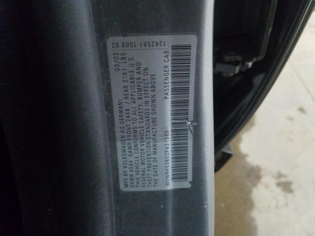 WVWRH63B02P431965 - 2002 VOLKSWAGEN PASSAT GLX  foto 10