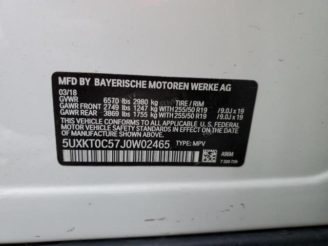 5UXKT0C57J0W02465 - 2018 BMW X5 XDR40E WHITE photo 14