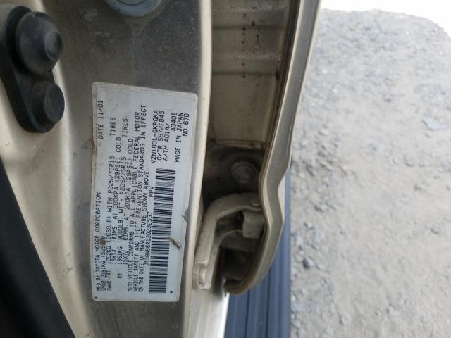 JT3GN86R120232537 - 2002 TOYOTA 4RUNNER SR5  photo 10