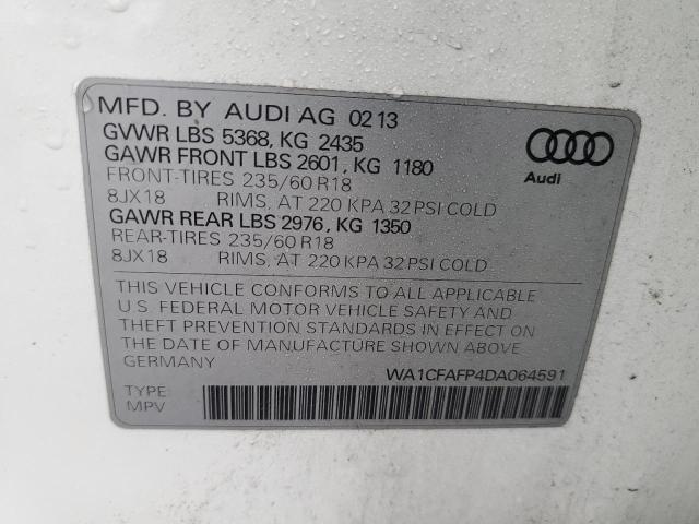 WA1CFAFP4DA064591 - 2013 AUDI Q5 PREMIUM WHITE photo 13