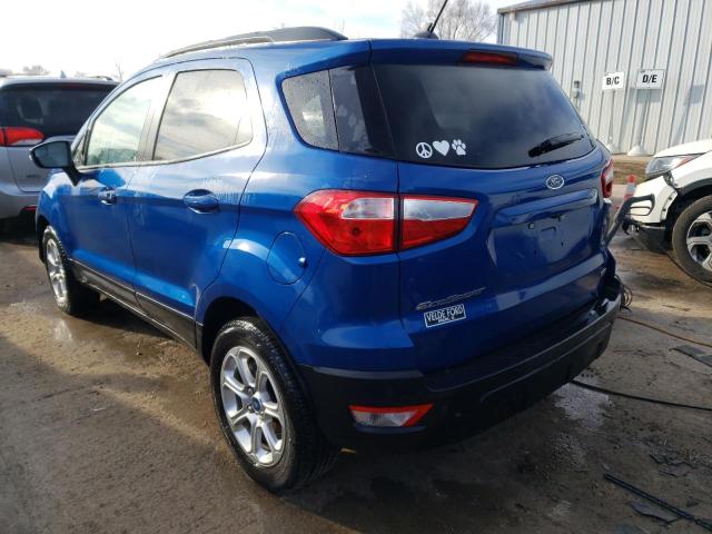 MAJ3S2GE0KC294110 - 2019 FORD ECOSPORT SE BLUE photo 2