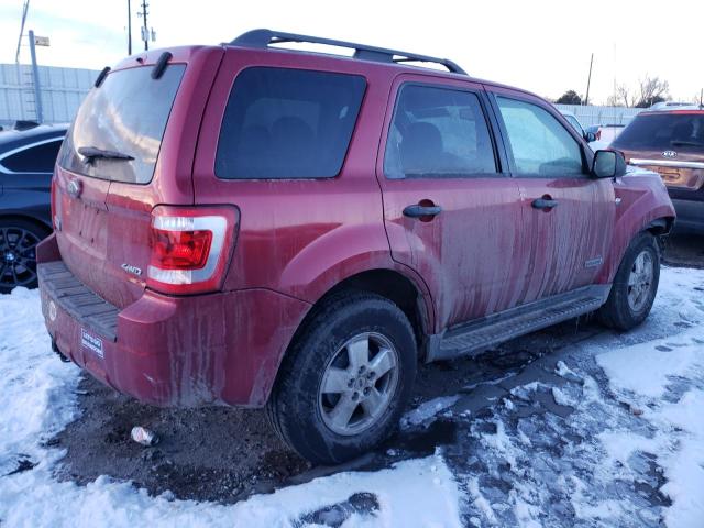 1FMCU931X8KE61681 - 2008 FORD ESCAPE XLT RED photo 3