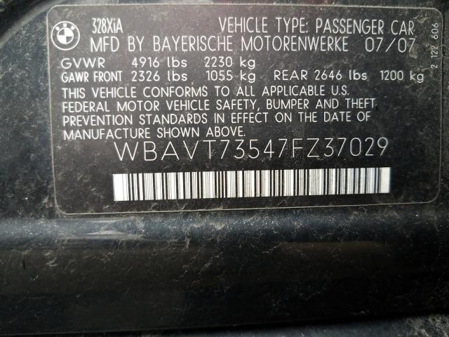 WBAVT73547FZ37029 - 2007 BMW 328 XIT  photo 10