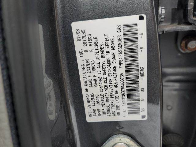 1HGCP26379A003735 - 2009 HONDA ACCORD LX GRAY photo 12