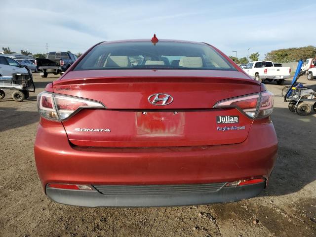 KMHE24L15GA020658 - 2016 HYUNDAI SONATA HYBRID RED photo 6