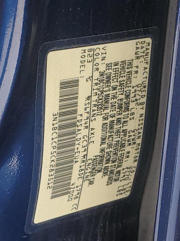 3N1BC1CP5CK283512 - 2012 NISSAN VERSA S BLUE photo 12