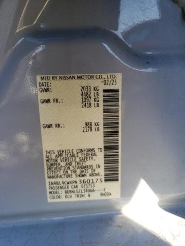 1N4BL4CWXPN360175 - 2023 NISSAN ALTIMA SR WHITE photo 12