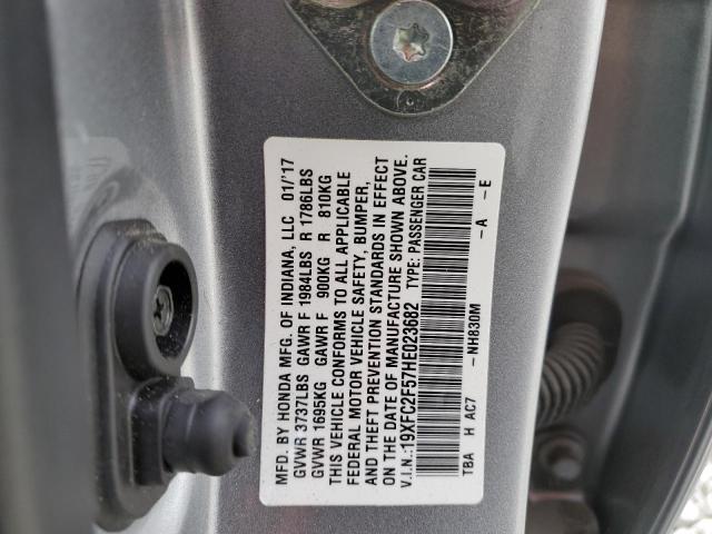 19XFC2F57HE023682 - 2017 HONDA CIVIC LX SILVER photo 12