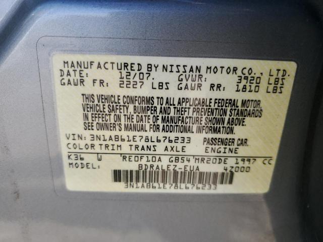 3N1AB61E78L676233 - 2008 NISSAN SENTRA 2.0 SILVER photo 12