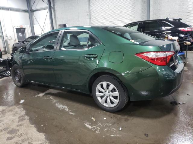 2T1BURHE7FC412772 - 2015 TOYOTA COROLLA L GREEN photo 2