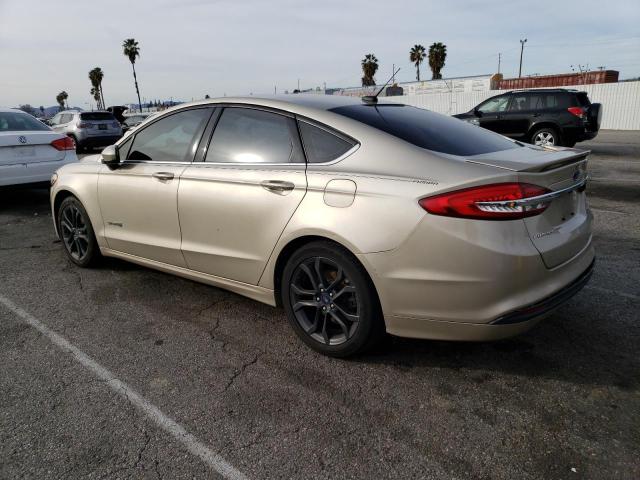 3FA6P0LU3JR248240 - 2018 FORD FUSION SE HYBRID GOLD photo 2