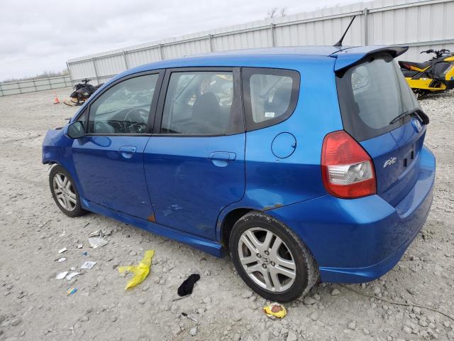 JHMGD38648S027732 - 2008 HONDA FIT SPORT BLUE photo 2